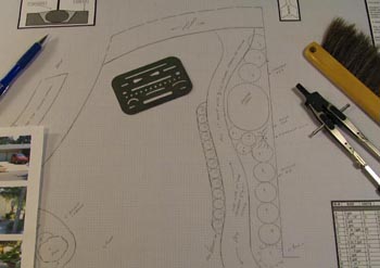 Portland, Oregon, area landscape designer and landscape contractor hand drawn landscape design plan