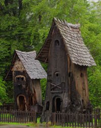 Myers Flat Tree Houses along CA Highway 254 known as Avenue of the Giants