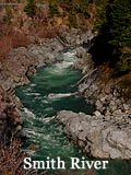 Redwood forest Smith River for fishing and swimming